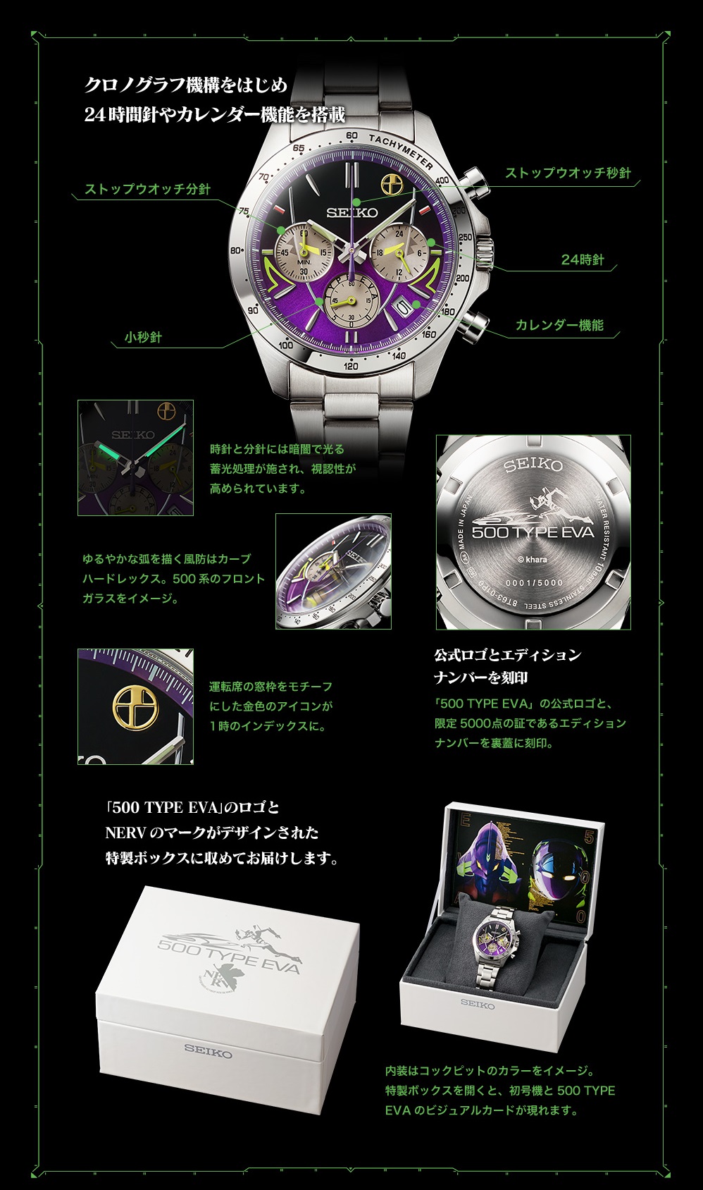 数量限定5,000点　セイコー　500系新幹線25周年記念　EVA　ウオッチ　500　TYPE　タイムタイムオンラインストア