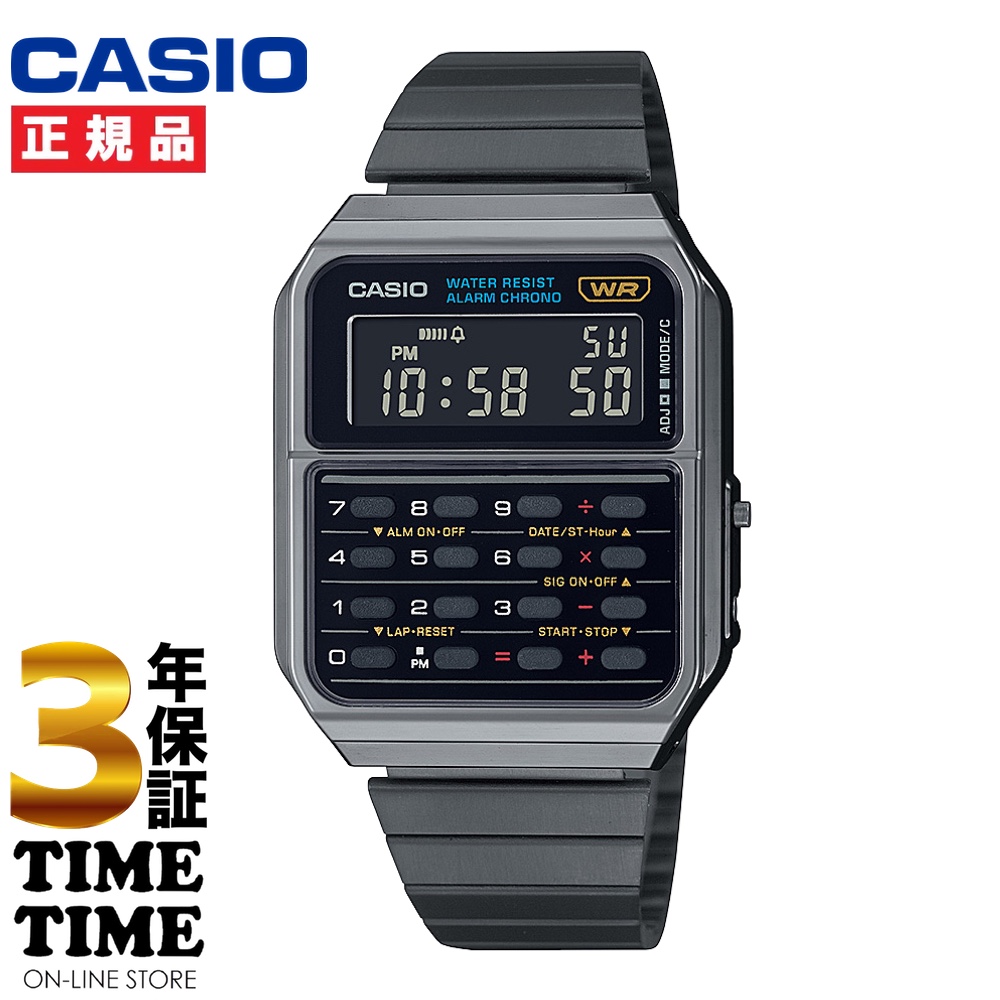 CASIO カシオ STANDARD スタンダード 電卓モチーフ ブラック CA-500WEGG-1BJF 【安心の3年保証】