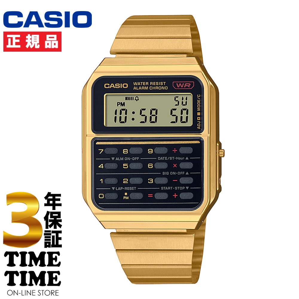 CASIO CLASSIC カシオクラシック 電卓モチーフ ゴールド ブラック CA-500WEG-1AJF 【安心の3年保証】