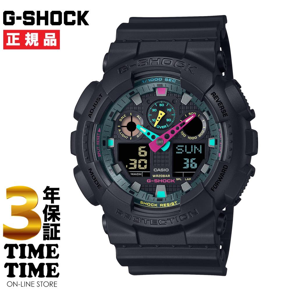 CASIO カシオ G-SHOCK Gショック Multi Fluorescent color series ブラック GA-100MF-1AJF 【安心の3年保証】