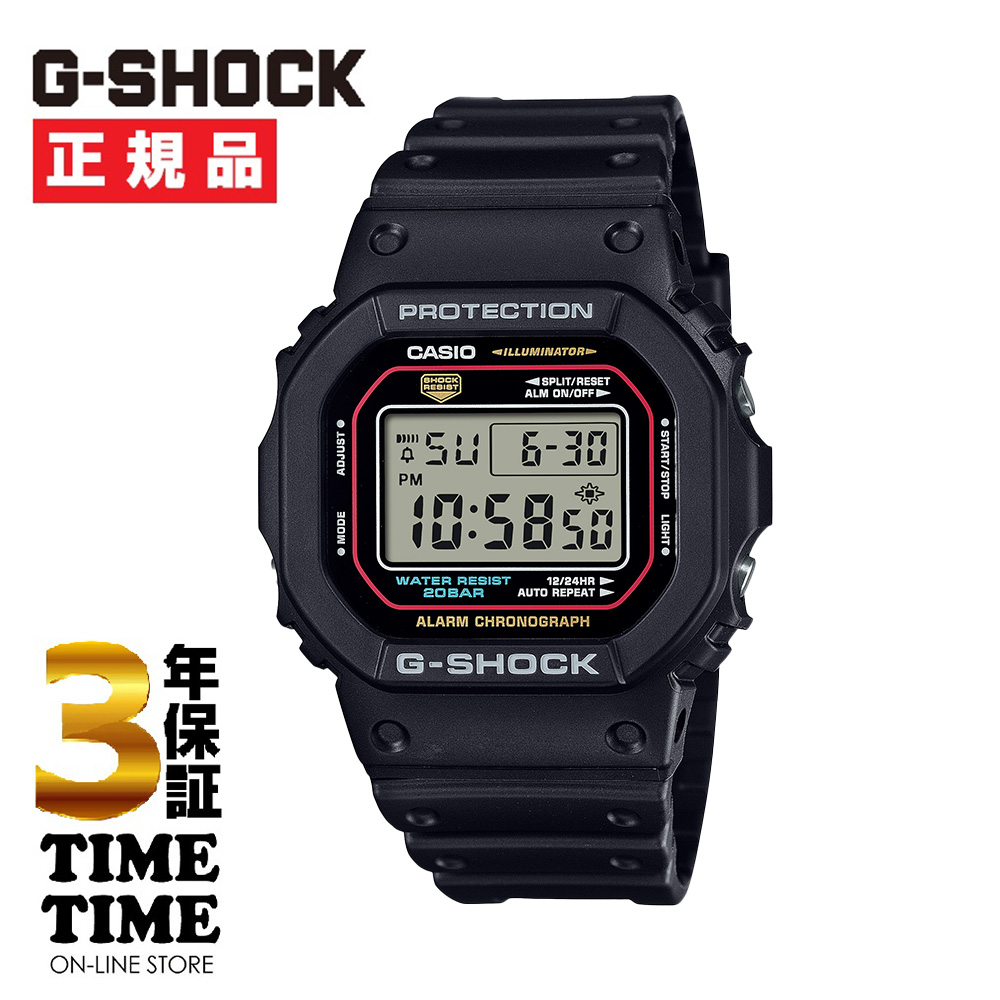 CASIO カシオ G-SHOCK Gショック Iconic Styles 初代G-SHOCKカラーモデル メンズ デジタル ブラック DW-5600RL-1JF 【安心の5年保証】