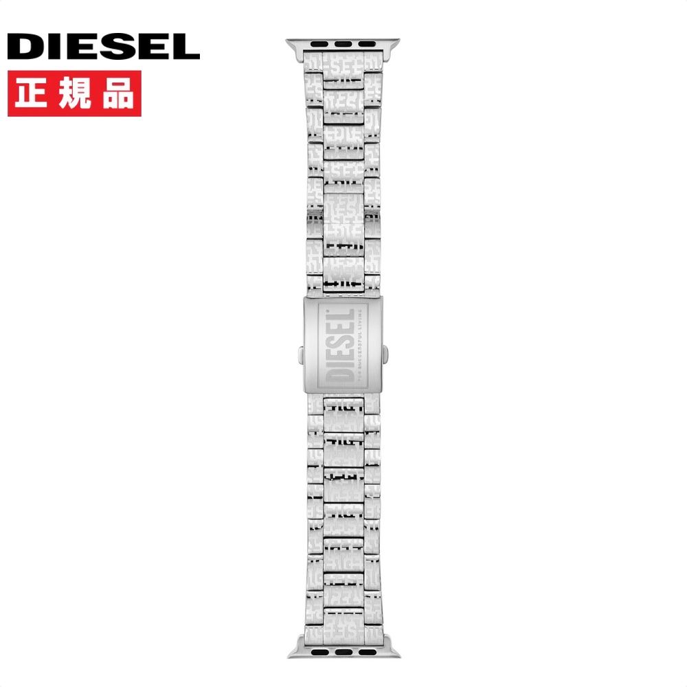 DIESEL ディーゼル Apple Watch用 ベルト バンド 42mm/44mm/45mm/49mm 対応 メンズ シルバー ステンレススチール DSS0017