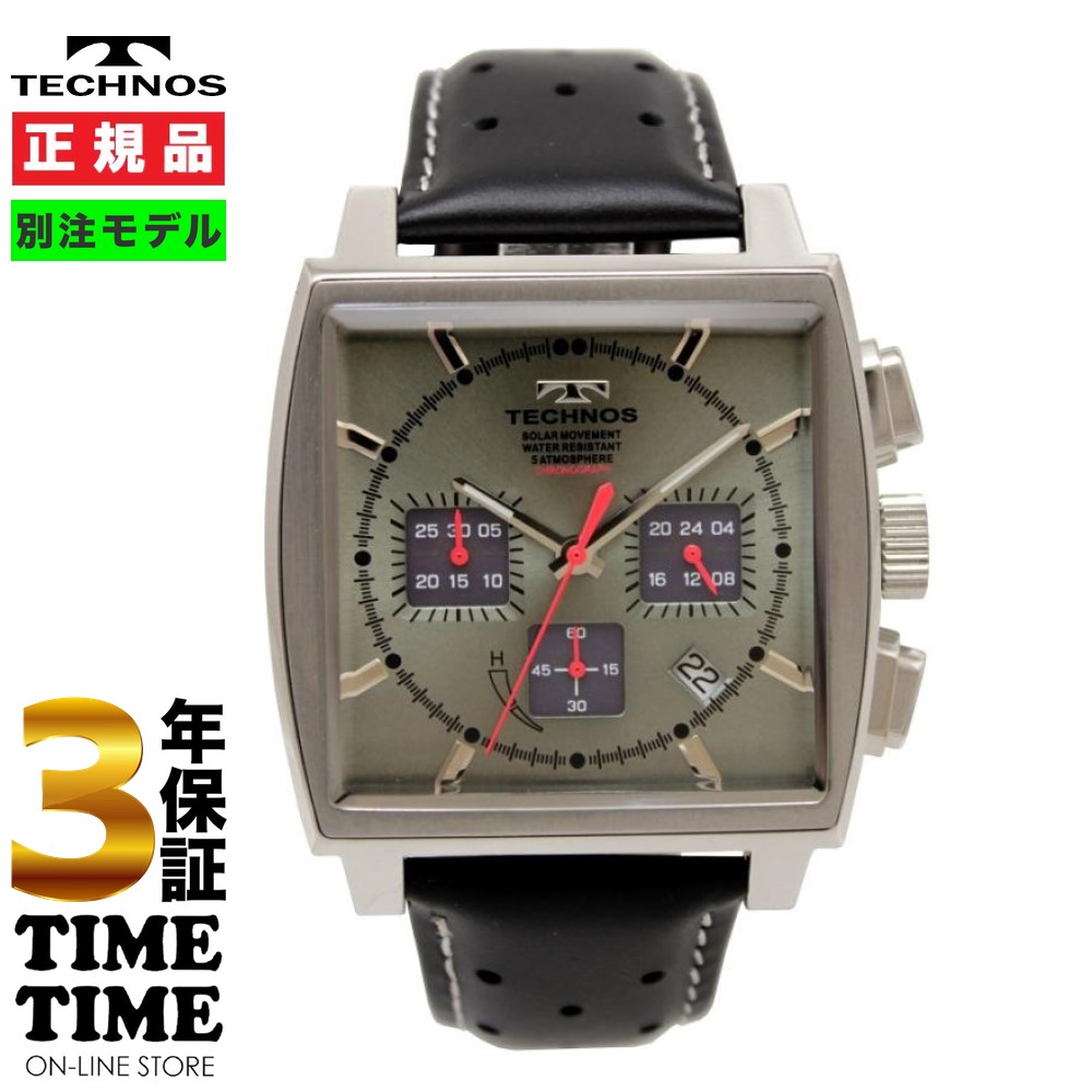TECHNOS テクノス 腕時計 メンズ ソーラー クロノグラフ グレー/シルバー タイムタイム 限定モデル TT9B39SE  【安心の3年保証】