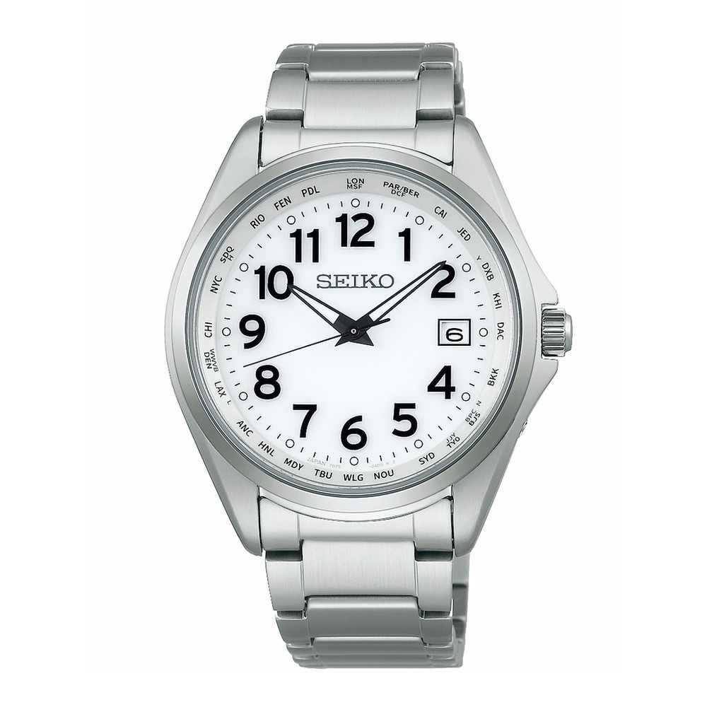SEIKO SELECTION セイコーセレクション 腕時計 メンズ ソーラー電波 アラビア数字 ホワイト シルバー SBTM327 【安心の3年保証】