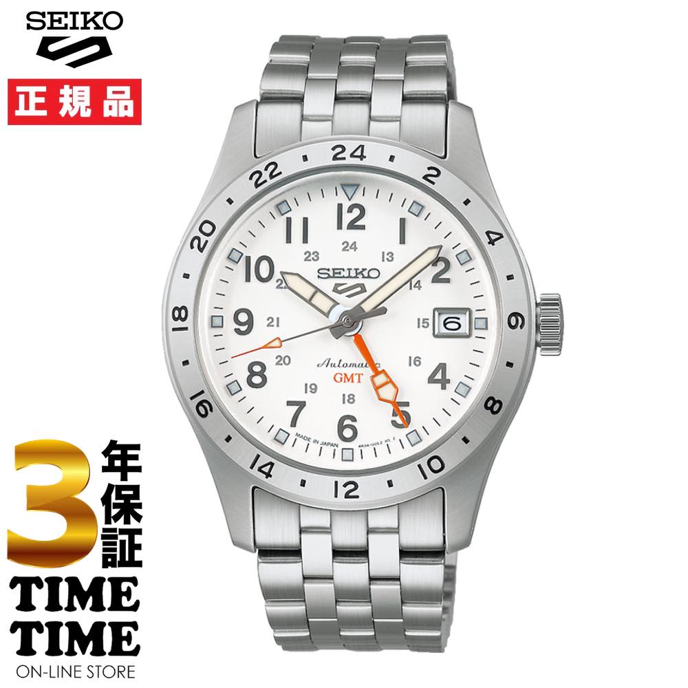 Seiko 5 Sports セイコー5 スポーツ Field Sports Style GMT メカニカル ホワイト シルバー SBSC009 【安心の3年保証】