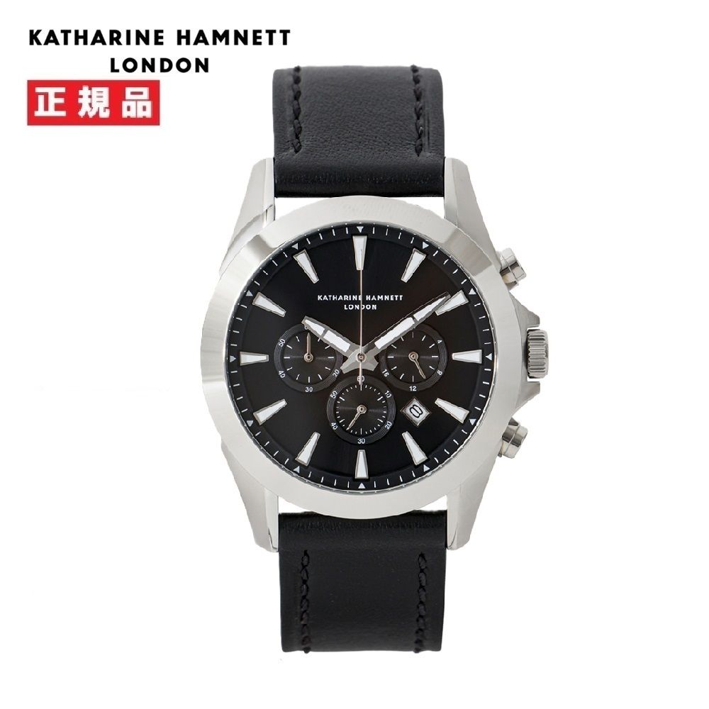 KATHARINE HAMNETT キャサリンハムネット タイムタイム 限定モデル 黒カーフレザー KH20J934