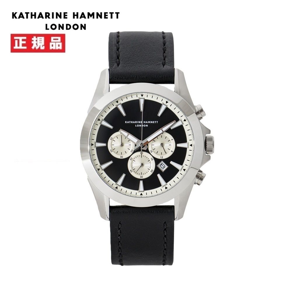 KATHARINE HAMNETT キャサリンハムネット タイムタイム 限定モデル 黒カーフレザー KH20J934B
