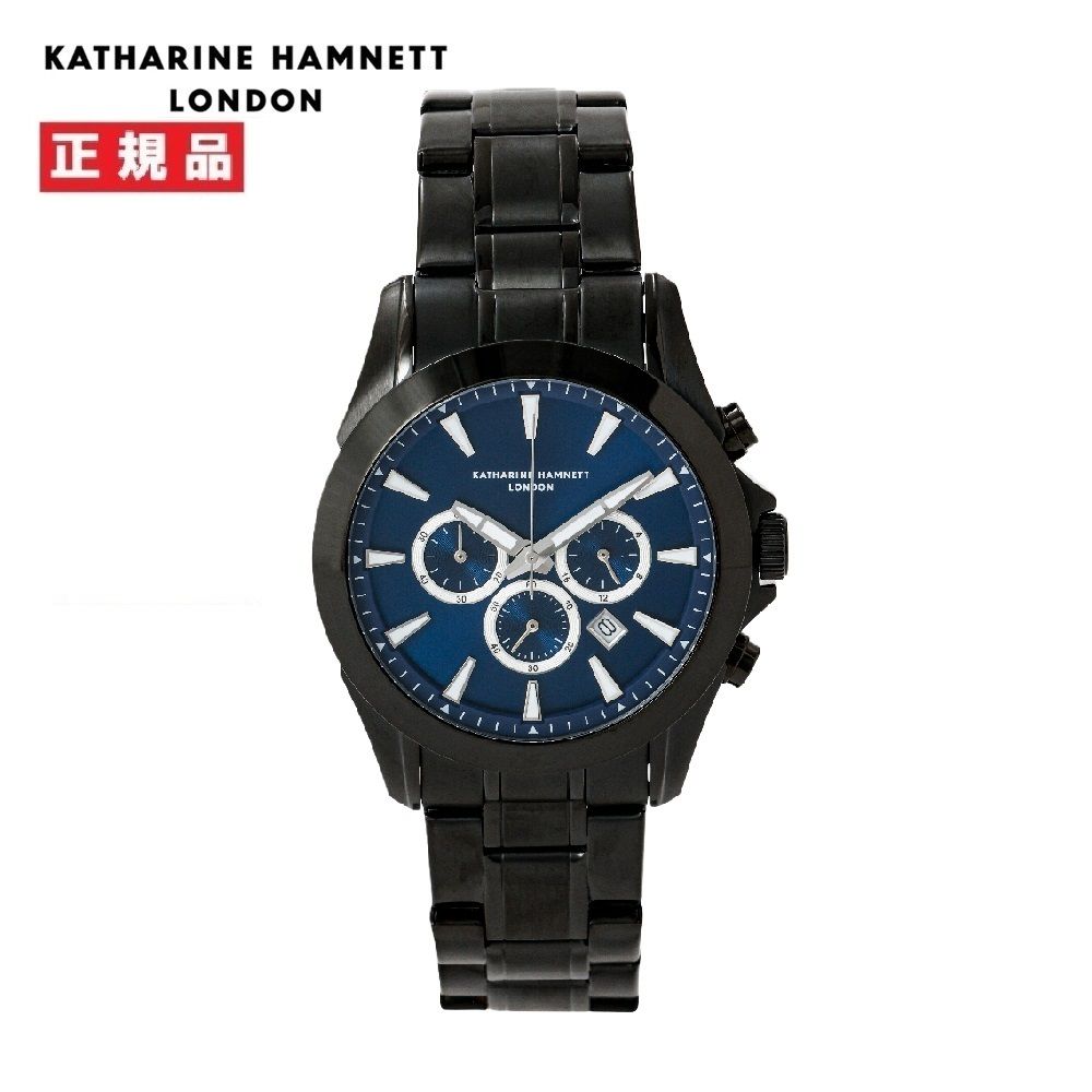 KATHARINE HAMNETT キャサリンハムネット タイムタイム 限定モデル 黒SSブレス KH23J9B64