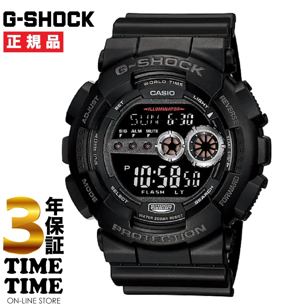 CASIO カシオ G-SHOCK Gショック メンズ デジタル ブラック GD-100-1BJF 【安心の3年保証】