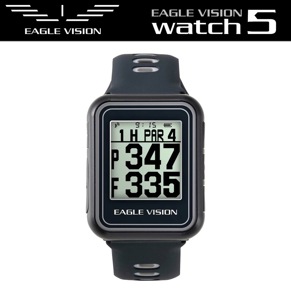 【先着特典！ゴルフボール1ダース付き】EAGLE VISION イーグルビジョン watch5 ウォッチ5 ブラック 腕時計型 GPSゴルフナビ EV-019 【安心のメーカー1年保証】