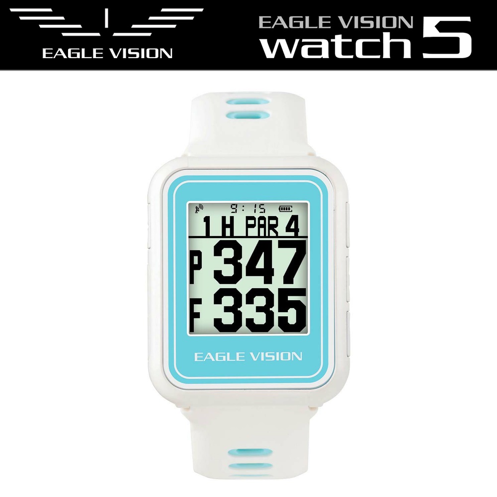 【先着特典！ゴルフボール1ダース付き】EAGLE VISION イーグルビジョン watch5 ウォッチ5 ホワイト 腕時計型 GPSゴルフナビ EV-019 【安心のメーカー1年保証】