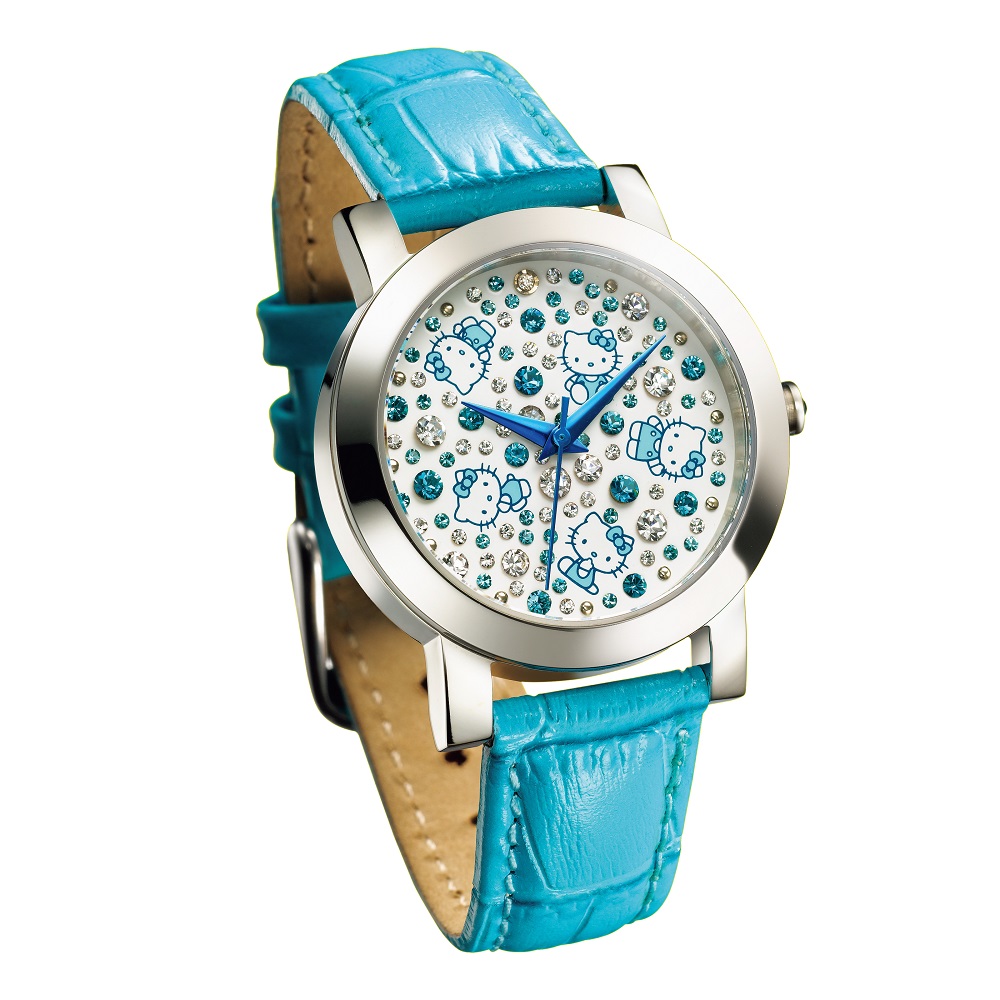 ハローキティ きらめきのスプラッシュブルー ダイヤモンド入り宝飾腕時計