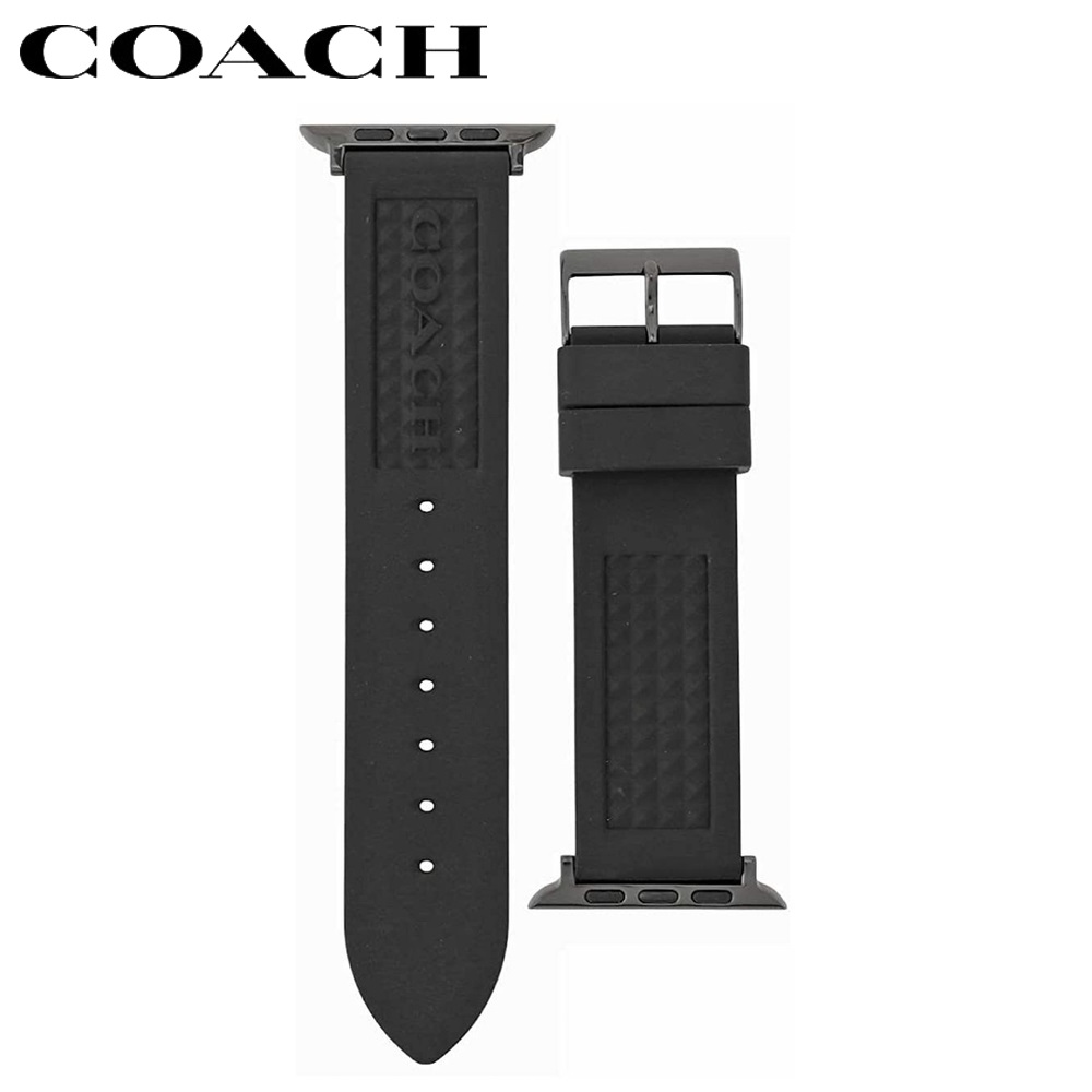 COACH コーチ Apple Watch用ベルト Black Texture Rubber 42mm/44mm対応 14700046