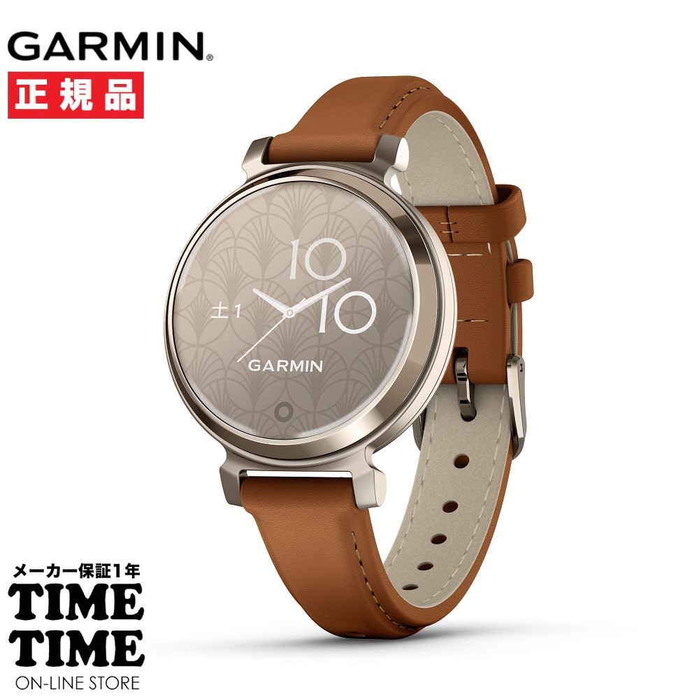 GARMIN ガーミン Lily 2 リリー2 Classic Tan Leather / Cream Gold スマートウォッチ レディース Suica対応 010-02839-50 【安心のメーカー1年保証】